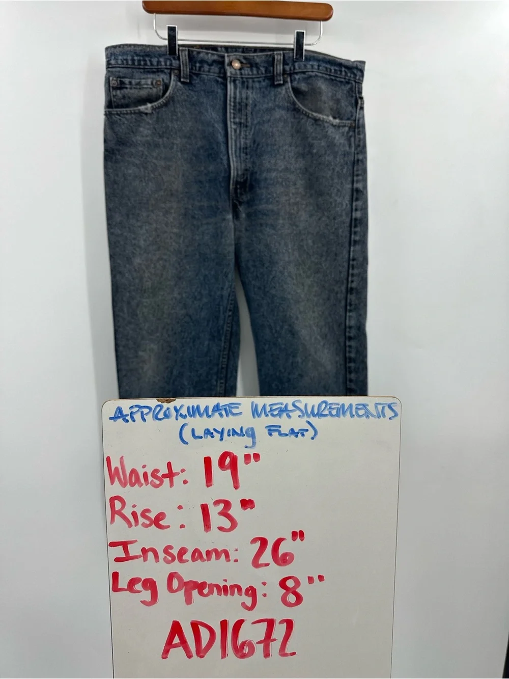 Levi's 505 Straight Jeans in Washed Black-Blue 38x30
